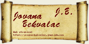 Jovana Bekvalac vizit kartica